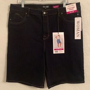 Faith Jeans Denim Shorts Hi-Rise Bermuda Skinny Women’s Dark Wash Size 22W
